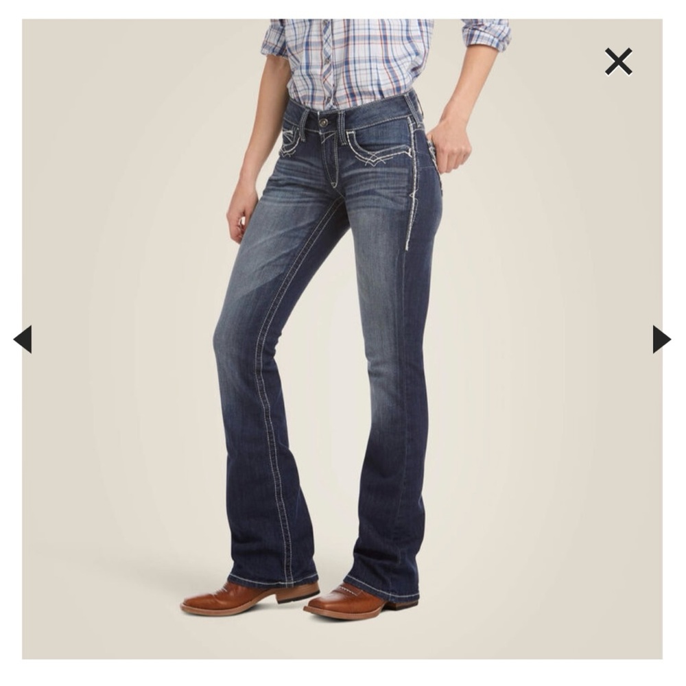 Ariat R.E.A.L Entwined Mid-Rise Bootcut  Women’s Jeans - Dark Blue